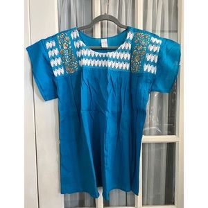 Mexican Boho Embroidered Top XXL
